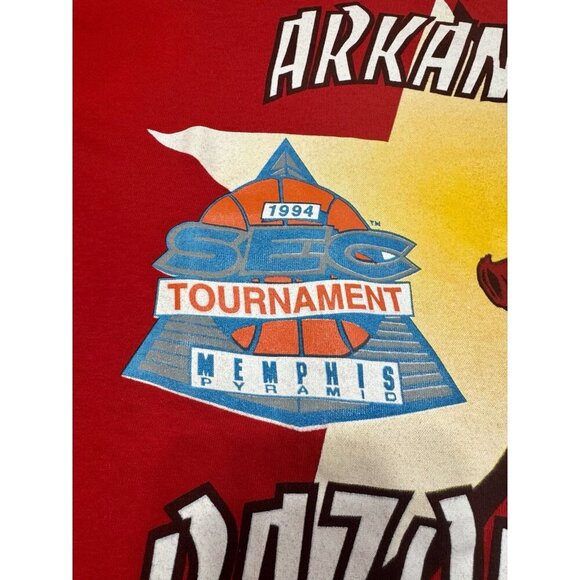 Arkansas Razorbacks TShirt 1994 L Single Stitch Memphis SEC Tournament Vintage - Picture 4 of 9